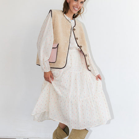 Lollys Laundry MorningLL Midi Skirt 02 Creme multi