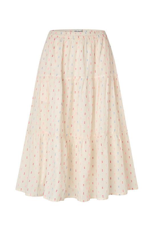 Lollys Laundry MorningLL Midi Skirt 02 Creme multi