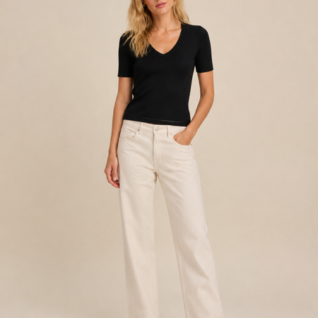 Co’Couture 43018 Grannycc Rib Ss V-Tee Black