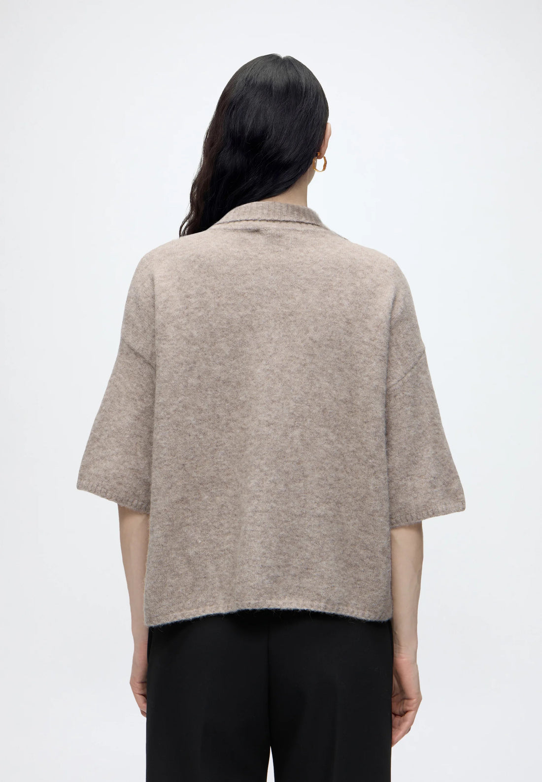 Gestuz AlphaGZ tee cardigan Warm Sand Melange