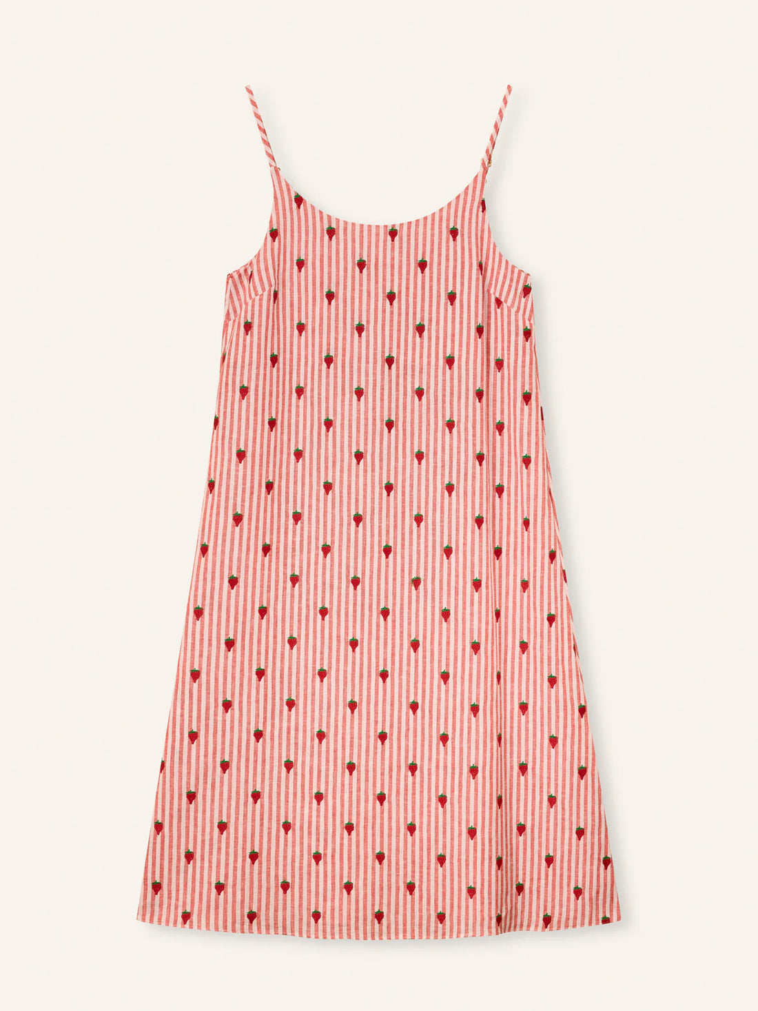 Helmstedt Leva Dress Red Stripe w Strawberry Emb