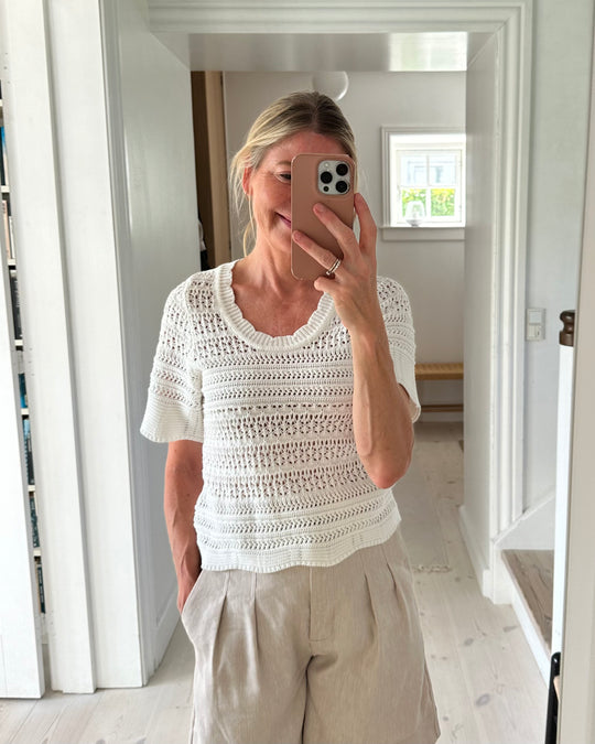 Neo Noir Blouse de tricot meiko au-dessus du blanc