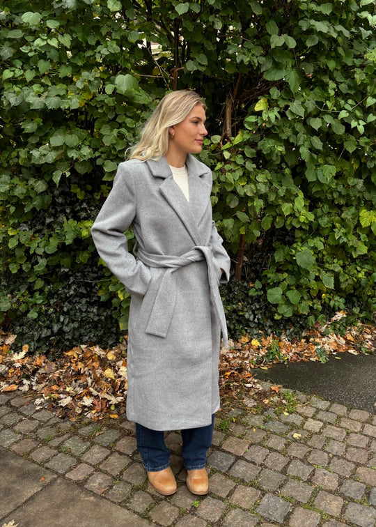 2NDDAY Liviana Classic Wool Coat light grey melange