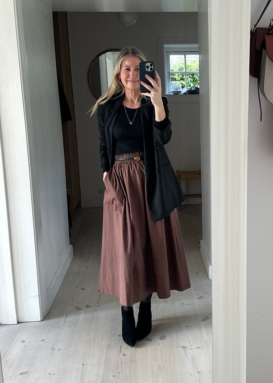 La Rouge Vilma Skirt Striped Brown Stripes