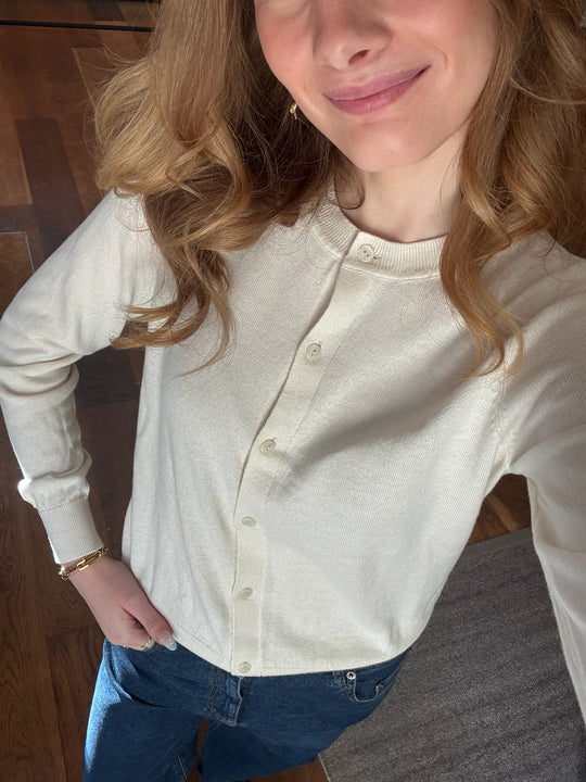 Part Two TanishaPW CA Cardigan Whitecap Gray