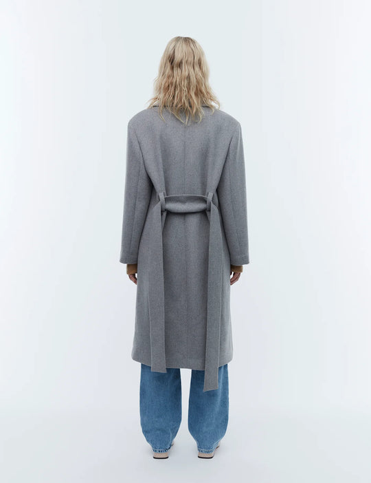 2NDDAY Liviana Classic Wool Coat light grey melange