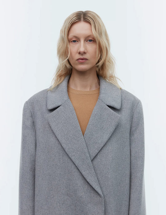2NDDAY Liviana Classic Wool Coat light grey melange