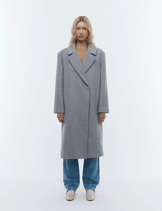 2NDDAY Liviana Classic Wool Coat light grey melange