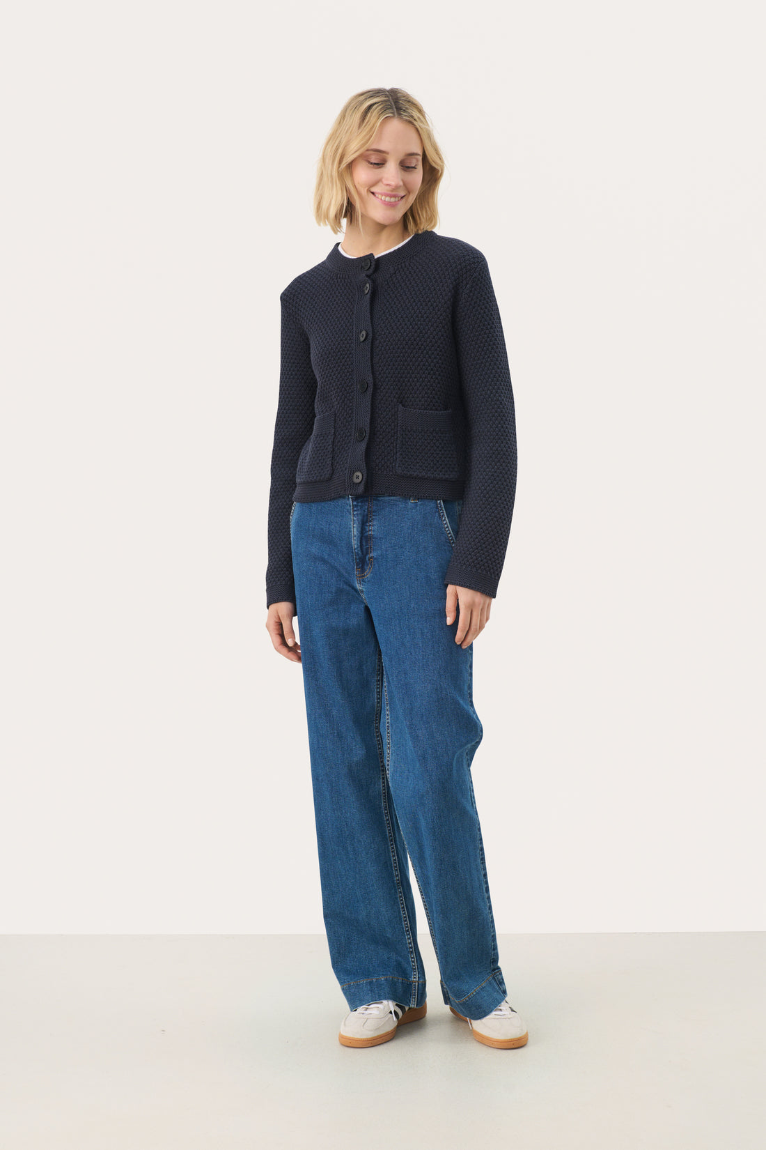 Part Two ElmiePW Cardigan Dark Navy