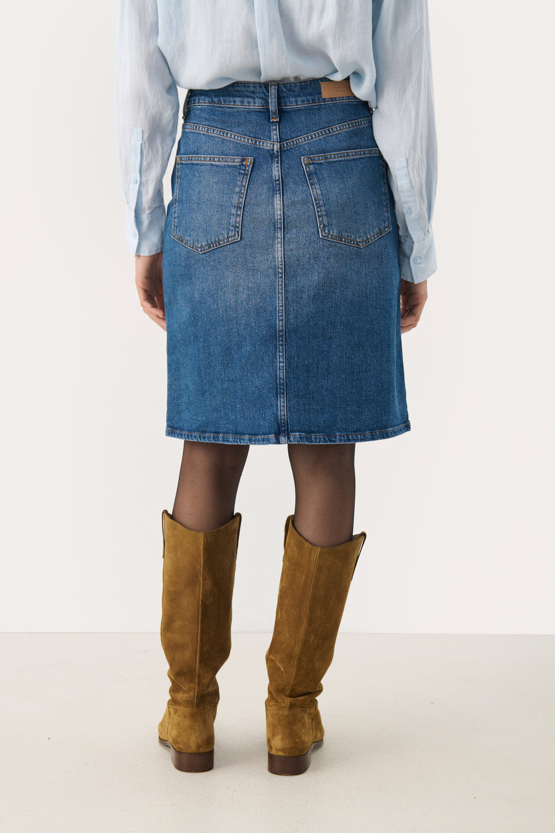 Part Two LejaPW Skirt Medium Blue Denim