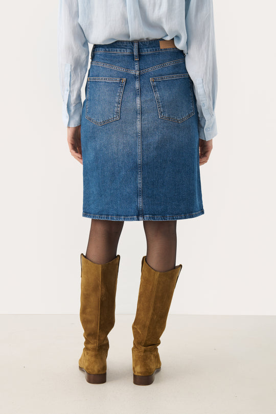 Part Two LejaPW Skirt Medium Blue Denim