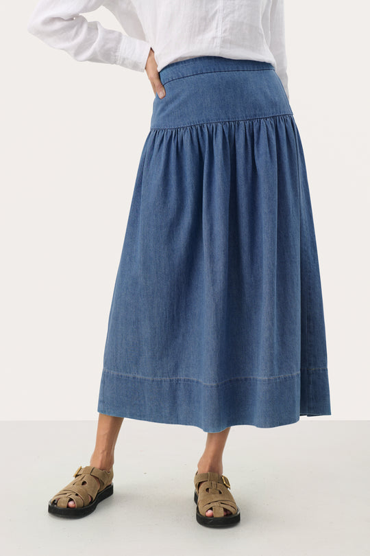 Part Two NelliaPW Skirt Medium Blue Denim