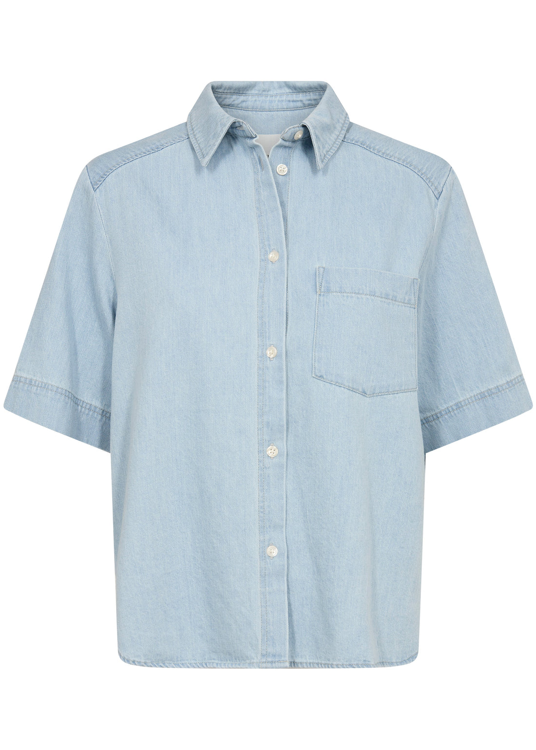 Part Two NiclaPW Shirt Whiteish Blue Denim