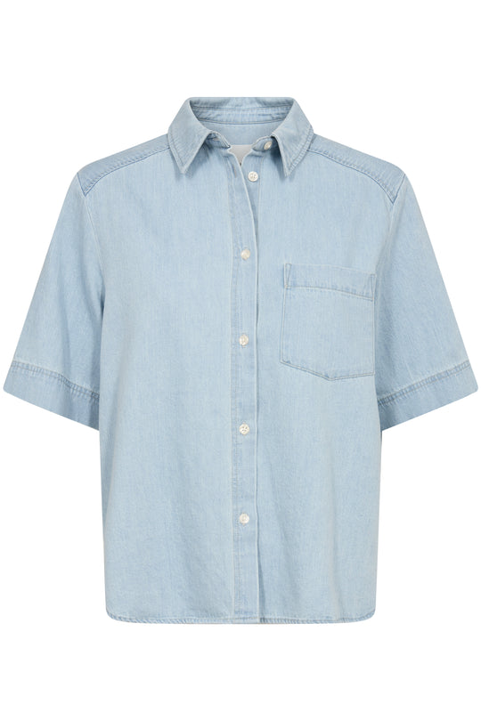 Part Two NiclaPW Shirt Whiteish Blue Denim
