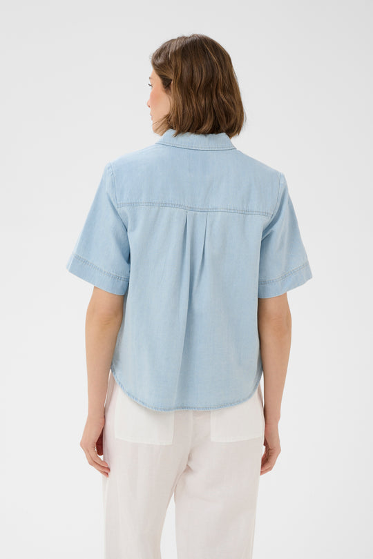 Part Two NiclaPW Shirt Whiteish Blue Denim