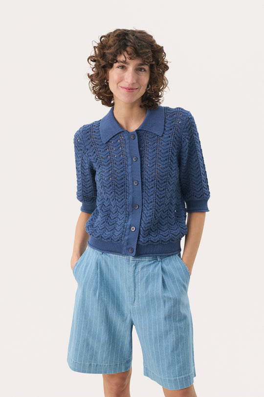 Part Two RhodaPW Cardigan blå