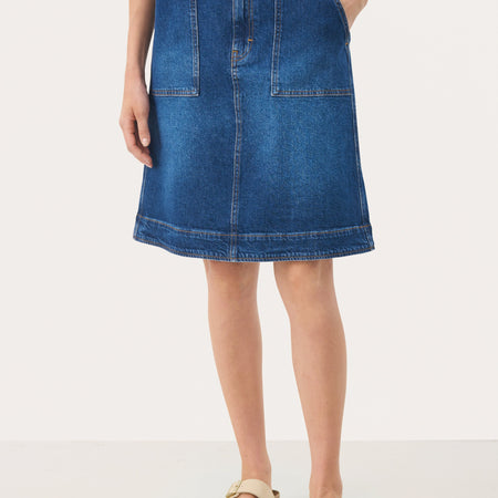 Part Two TammiePW Skirt Medium Dark Blue Denim