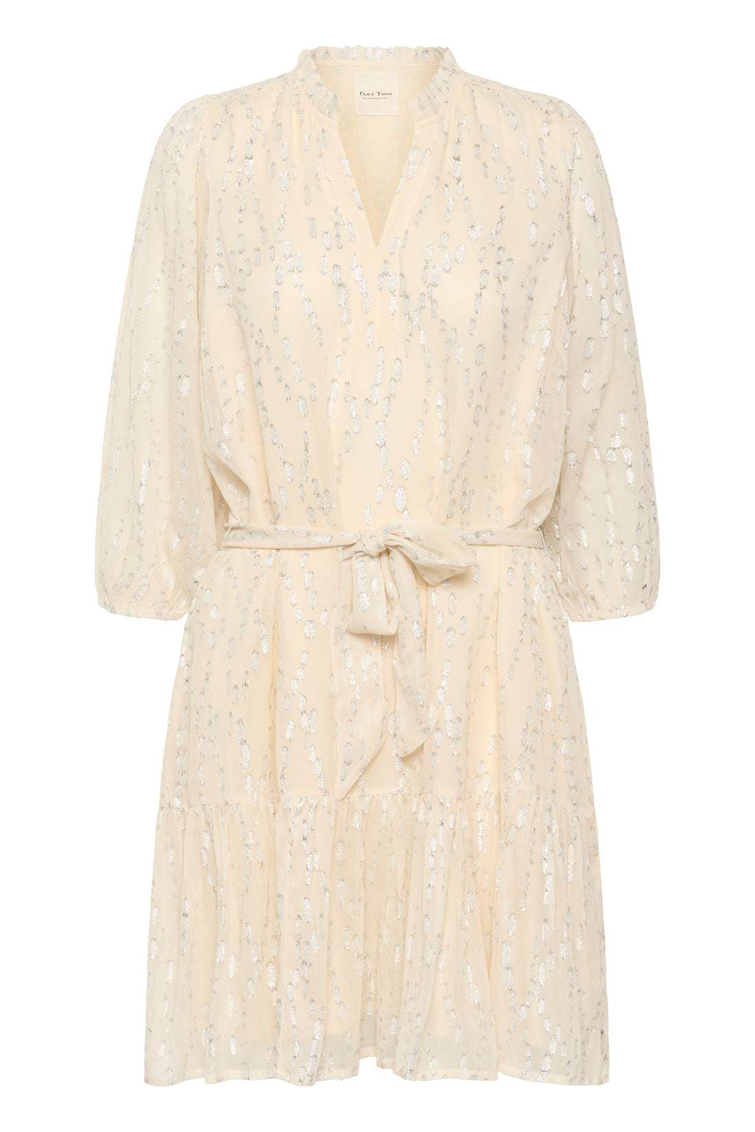 Part Two TanniePW Dress Beige Silver Metallic
