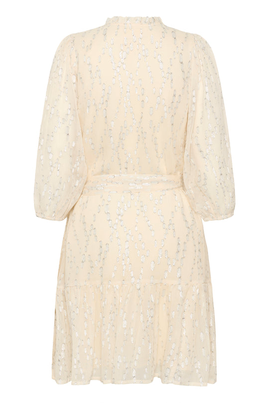 Part Two TanniePW Dress Beige Silver Metallic