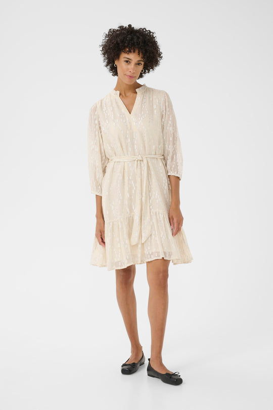 Part Two TanniePW Dress Beige Silver Metallic