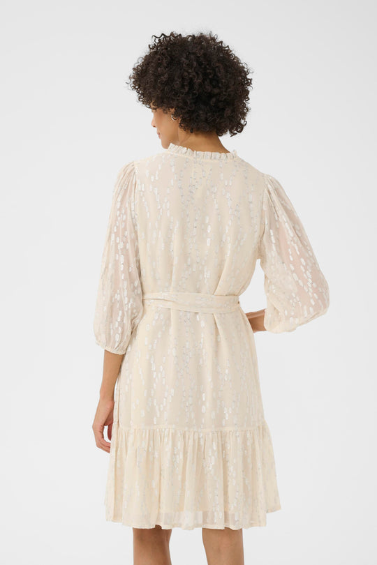 Part Two TanniePW Dress Beige Silver Metallic