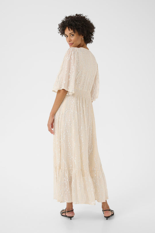 Part Two TerjaPW Dress Beige Silver Metallic