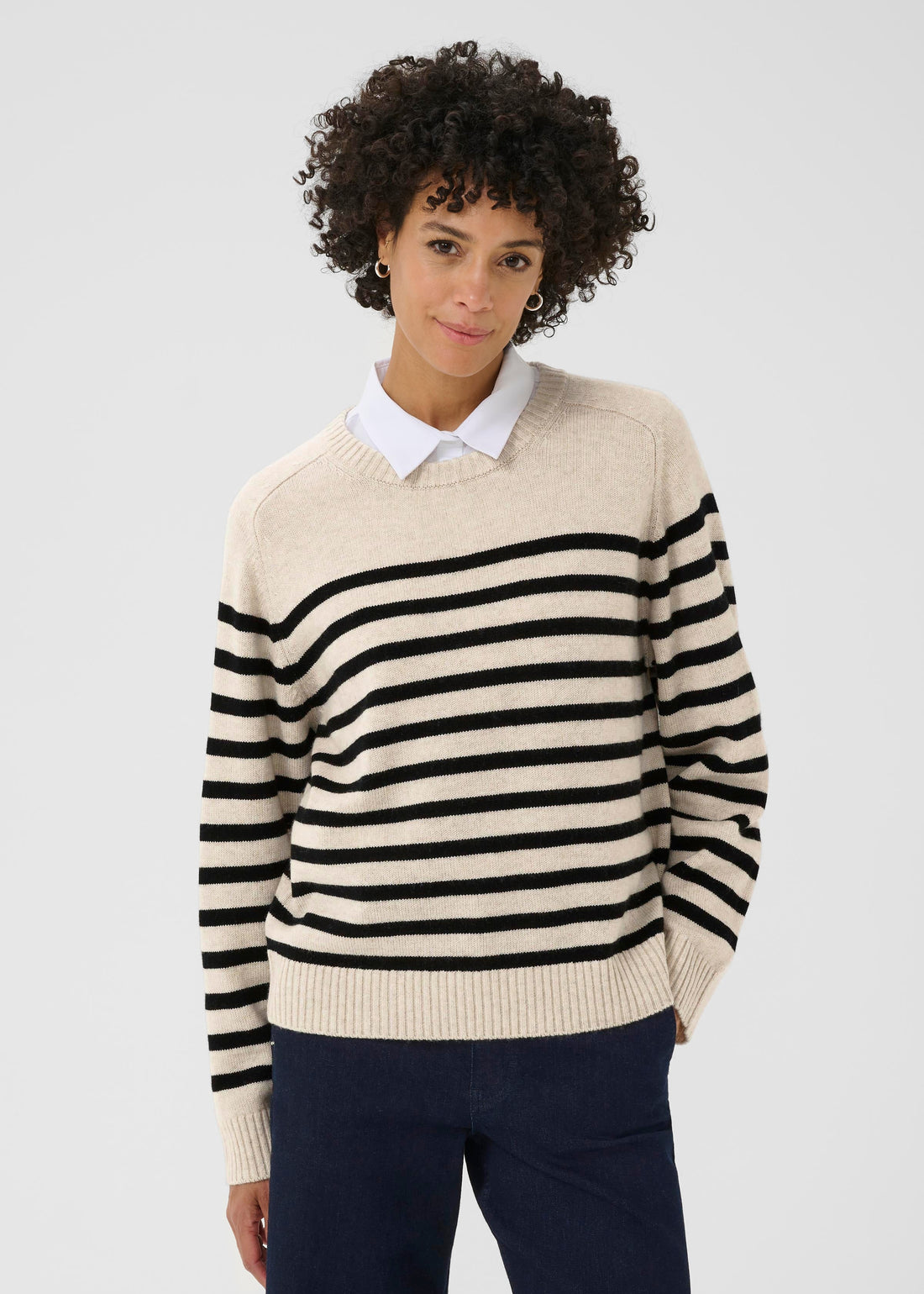 Part Two NiakaPW Pullover Black Stripe