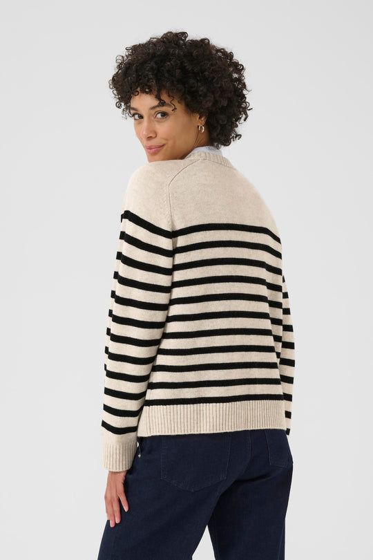 Part Two NiakaPW Pullover Black Stripe