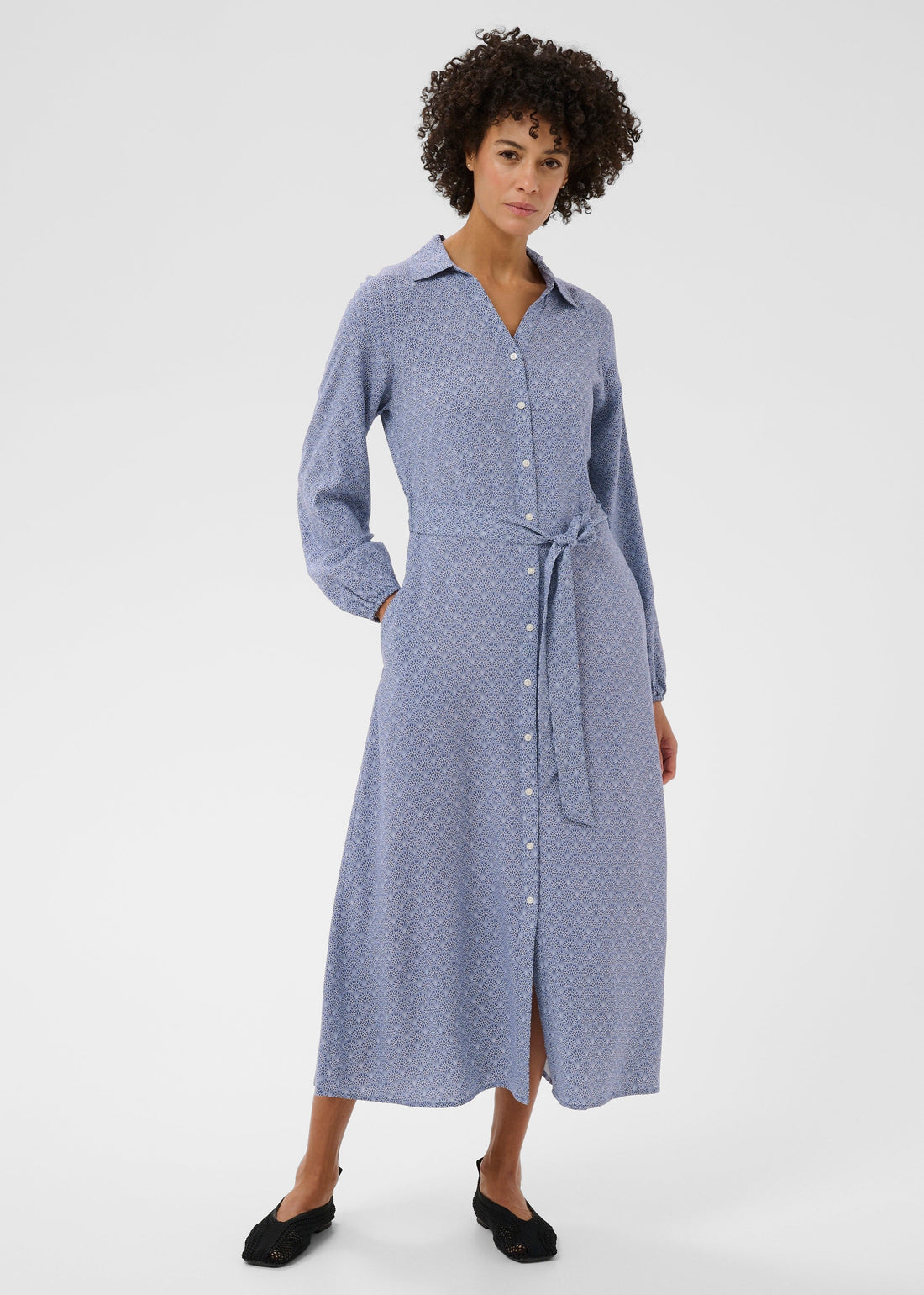 Part Two ArlindaPW Dress Blue Wallpaper Print