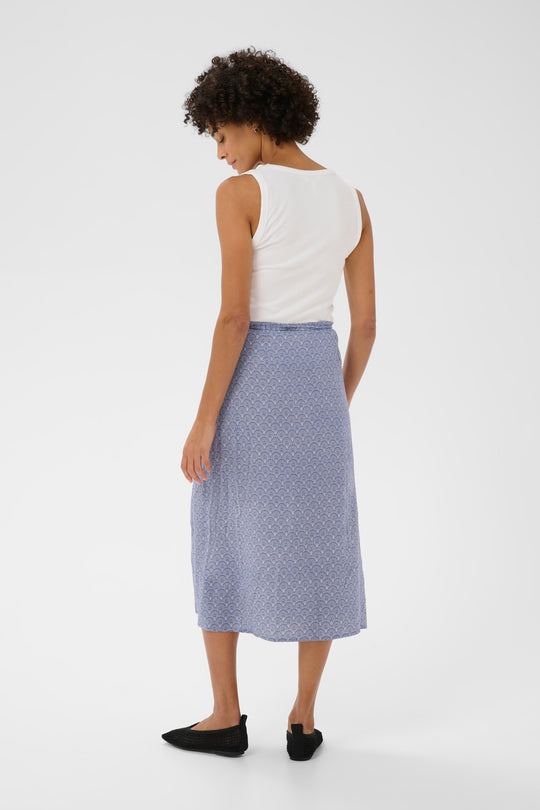 Part Two AriellePW Skirt Blue Wallpaper Print