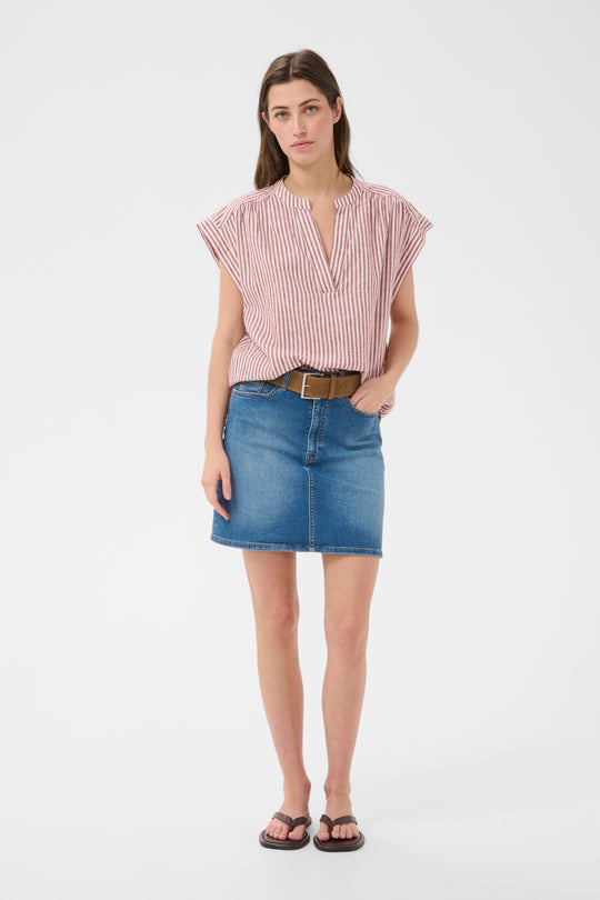 Part Two BettinaPW Blouse Burnt Russet Stripe