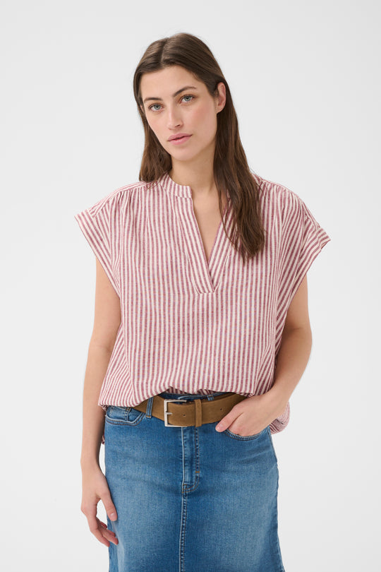 Part Two BettinaPW Blouse Burnt Russet Stripe