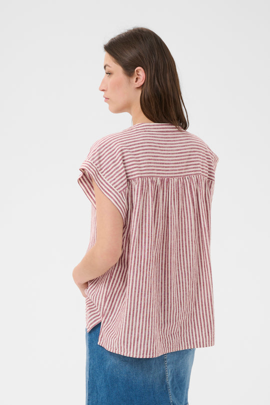 Part Two BettinaPW Blouse Burnt Russet Stripe