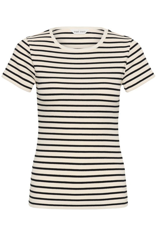 part Two RochellePW Tshirt Black Stripe