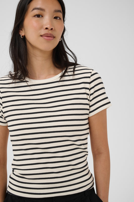 part Two RochellePW Tshirt Black Stripe