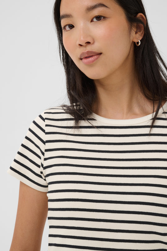 part Two RochellePW Tshirt Black Stripe
