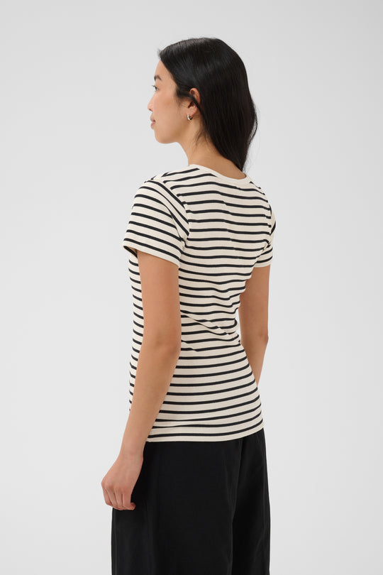 part Two RochellePW Tshirt Black Stripe