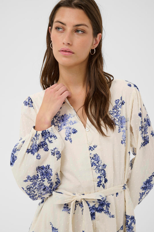 Part Two AviraPW Dress Blue Shadow Flower Print