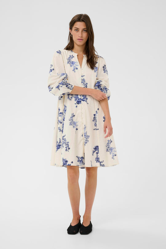 Part Two AviraPW Dress Blue Shadow Flower Print