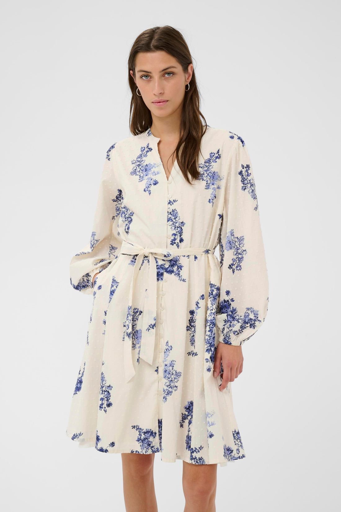 Part Two AviraPW Dress Blue Shadow Flower Print