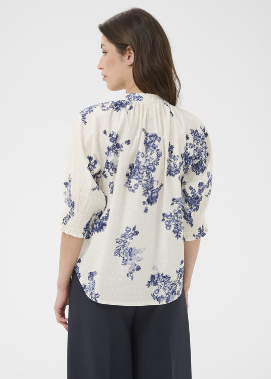 Part Two AlmerasPW Shirt Blue Shadow Flower Print