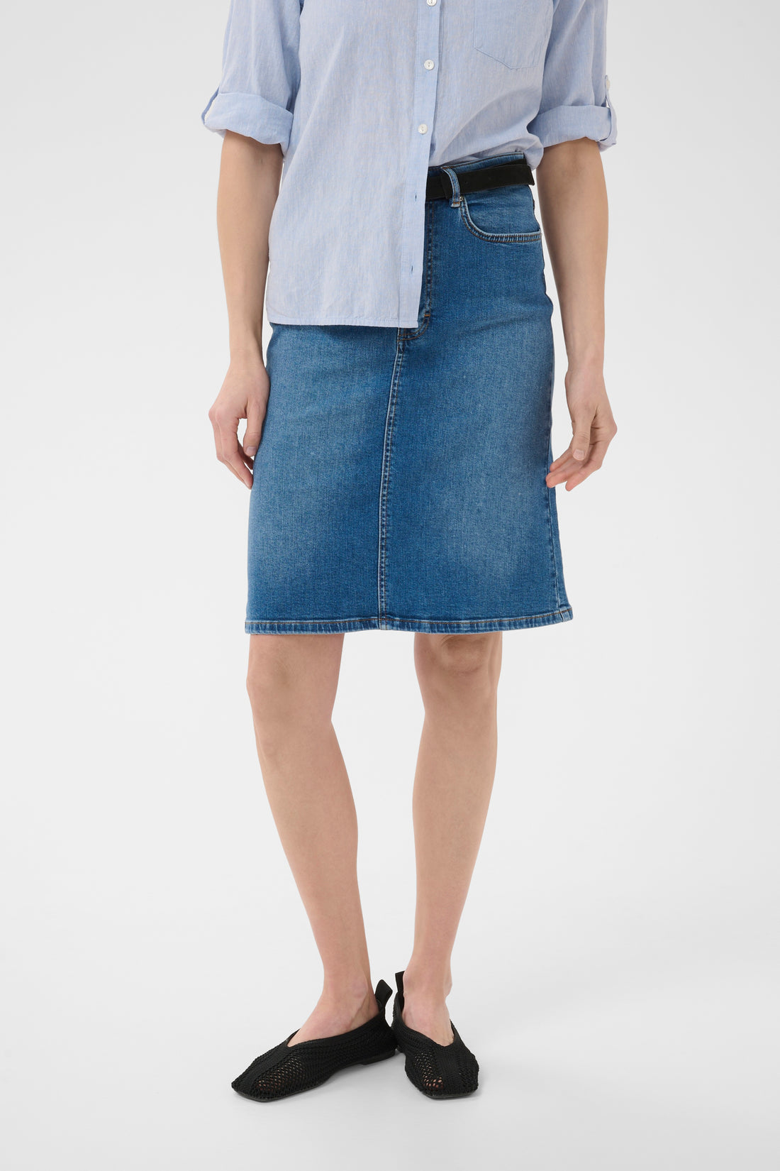 Part Two LejaPW Skirt Medium Blue Denim