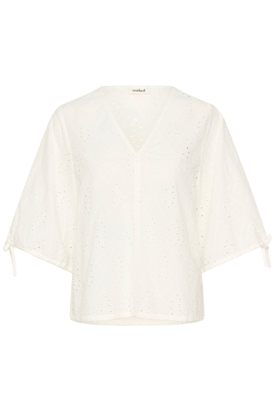 Soaked SLJoella Blouse SS Broken White