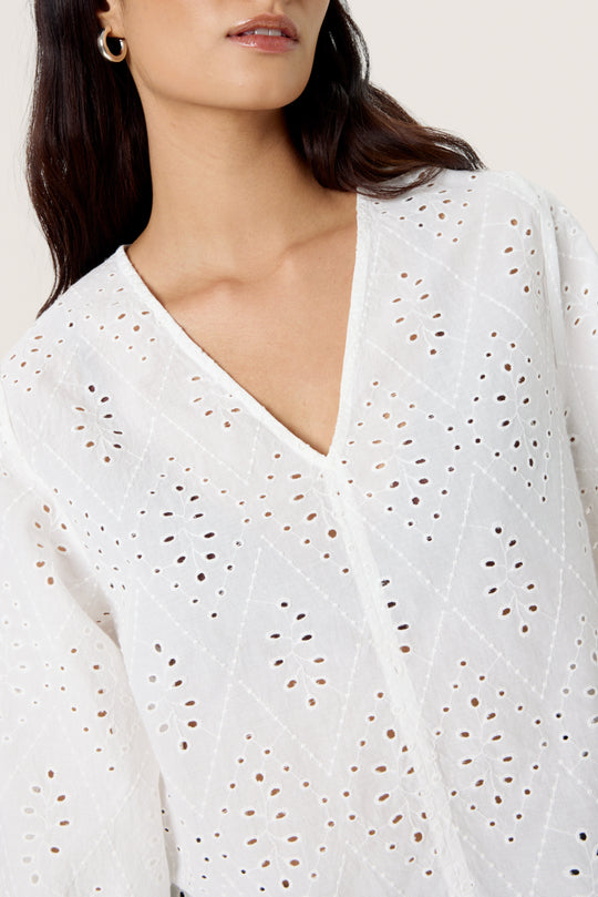 Soaked SLJoella Blouse SS Broken White