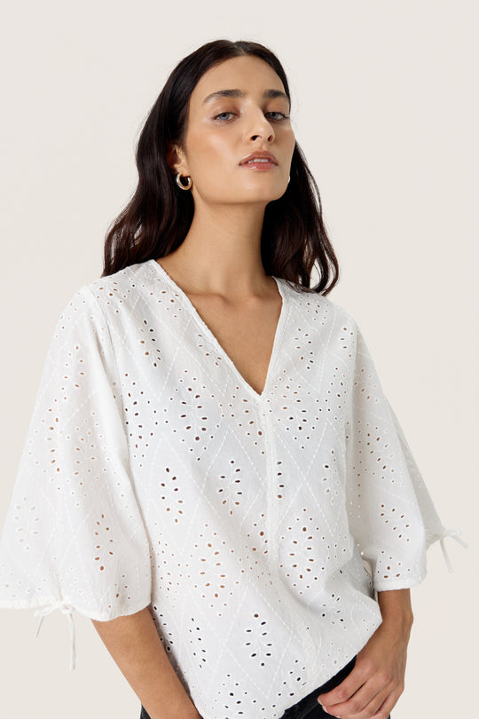 Soaked SLJoella Blouse SS Broken White