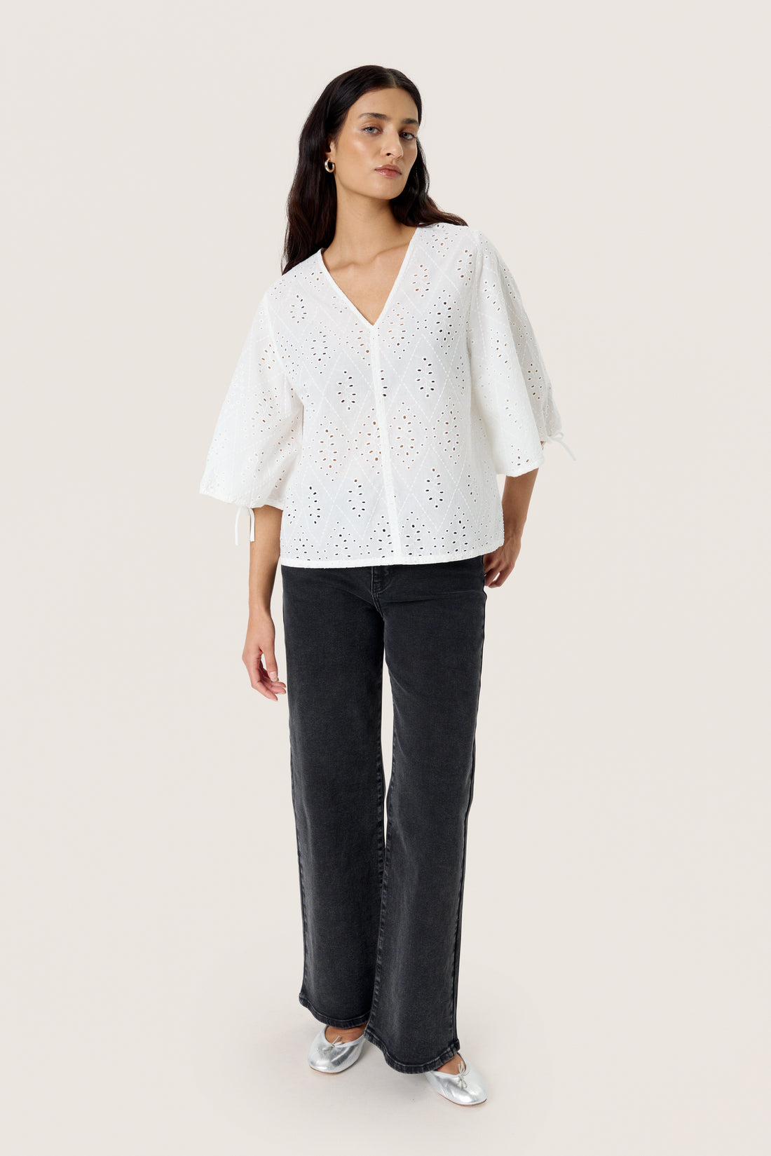 Soaked SLJoella Blouse SS Broken White