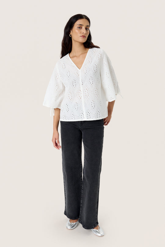 Soaked SLJoella Blouse SS Broken White