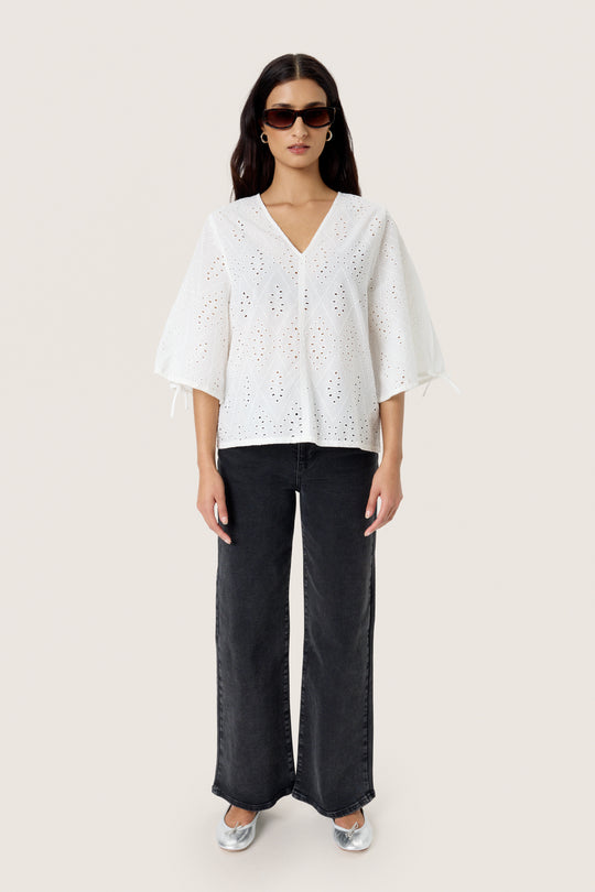 Soaked SLJoella Blouse SS Broken White