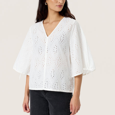 Soaked SLJoella Blouse SS Broken White