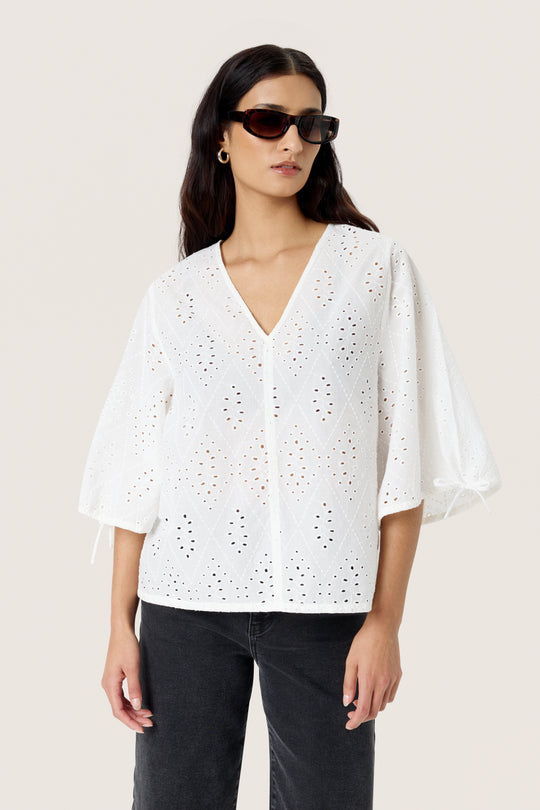 Soaked SLJoella Blouse SS Broken White